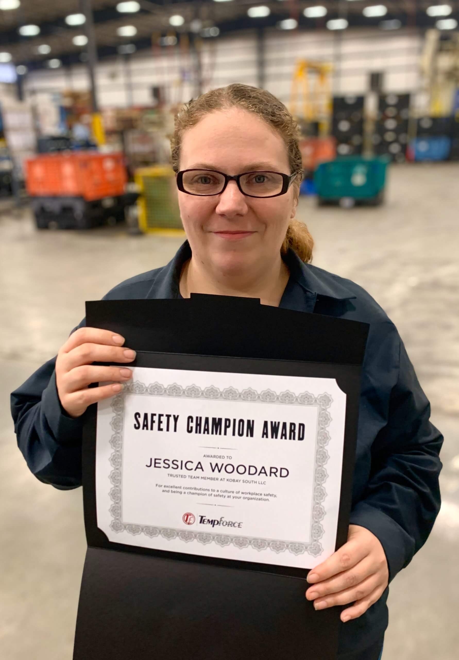 Jessica Woord, TempForce Safety Champion!