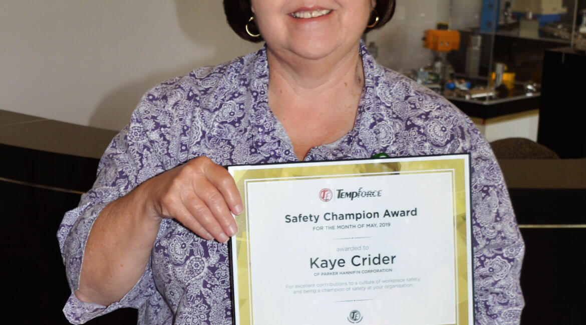 Portrait of Kaye Crider, Safety Champion