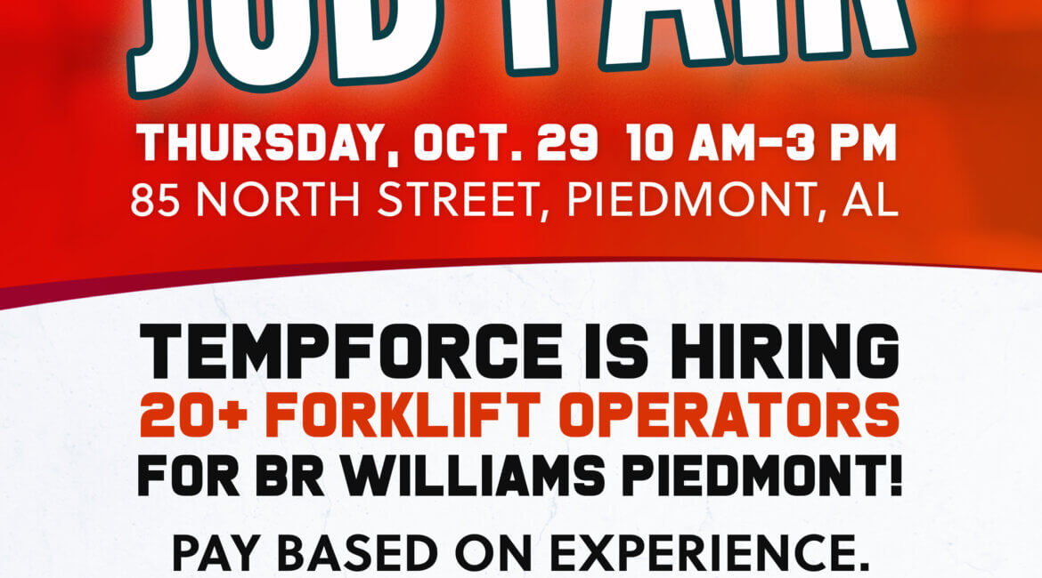 BR Williams Piedmont Warehouse Job Fair with TempForce of Anniston